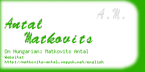 antal matkovits business card